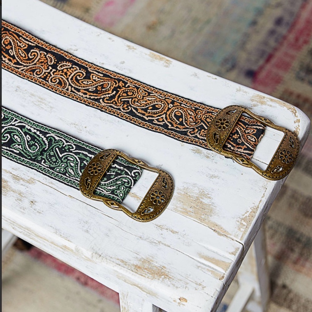 POL Paisley Embroidered Boho Belt - 47" Long Western Floral - Picture 2 of 3